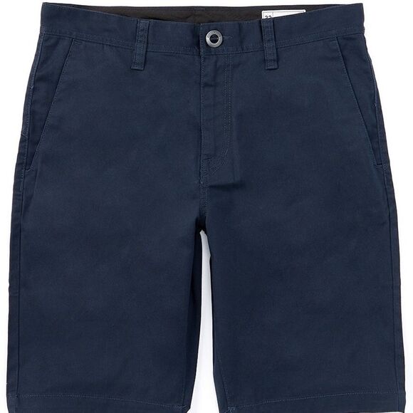 Blue Flat Front Shorts with Casual Style and Standard Length - Picture 1 of 10